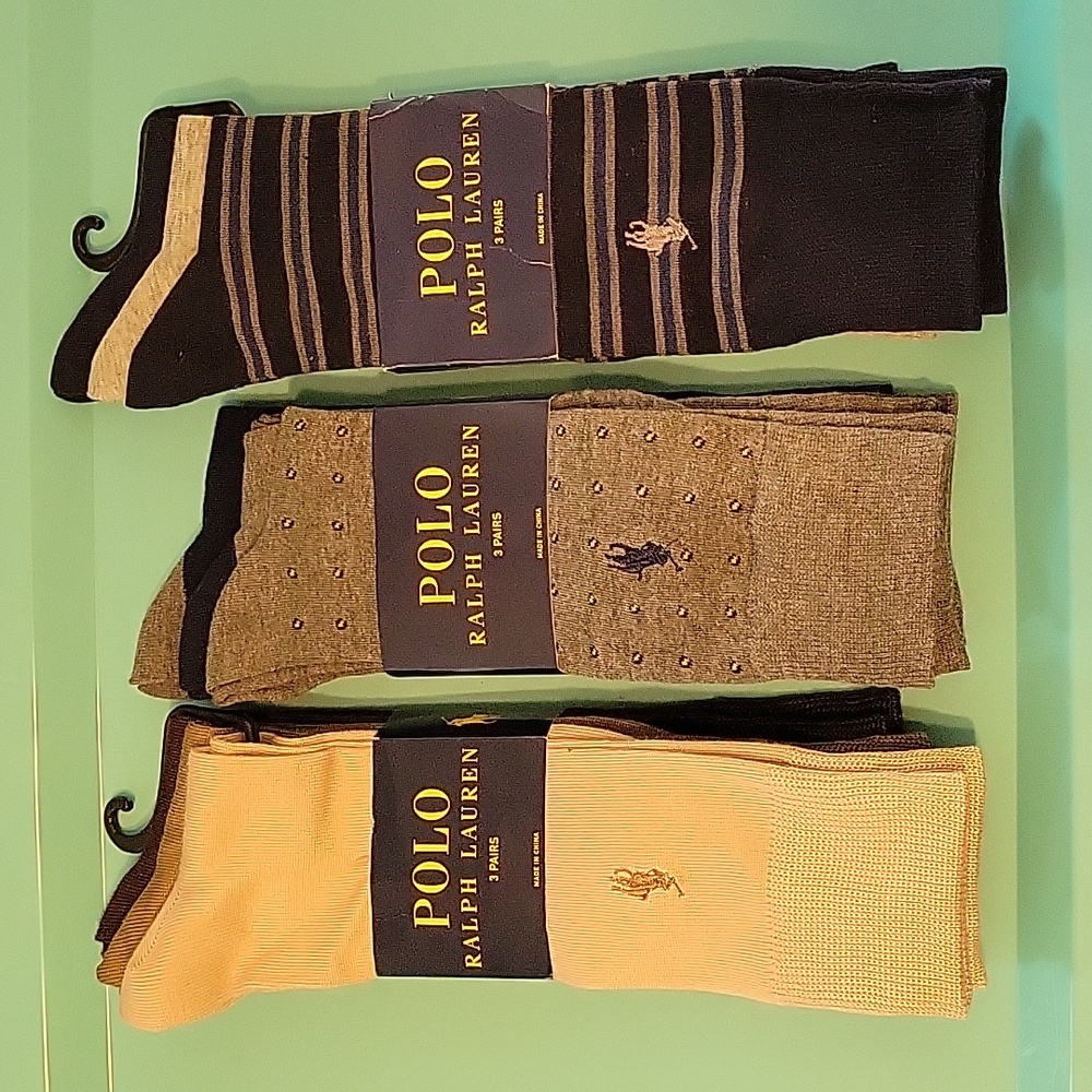 Polo ralph lauren socks! 3 pair per pack 3 packs!
